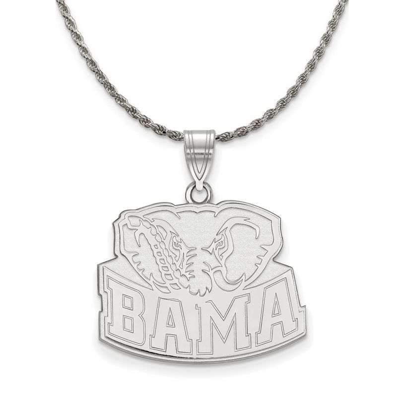 Sterling Silver U. Of Alabama Large Pendant Necklace - 18 Inch